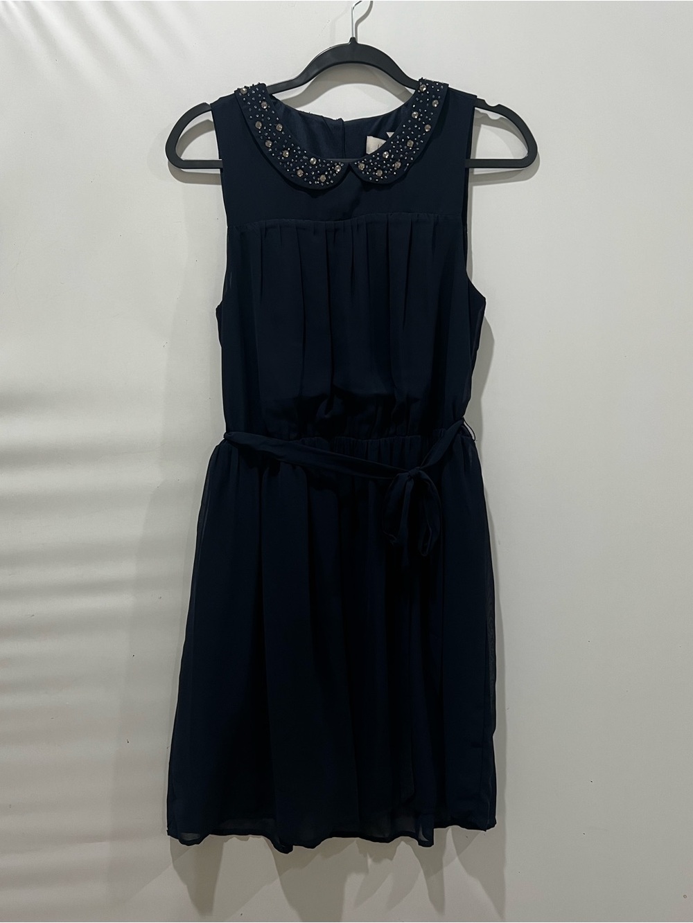Loft Ann Taylor Dress Womens 8 Blue Plunge Preppy Academia Event Occasion